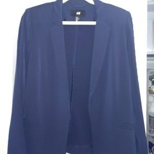 H&M Navy Silky Blazer 10 NEVER WORN
